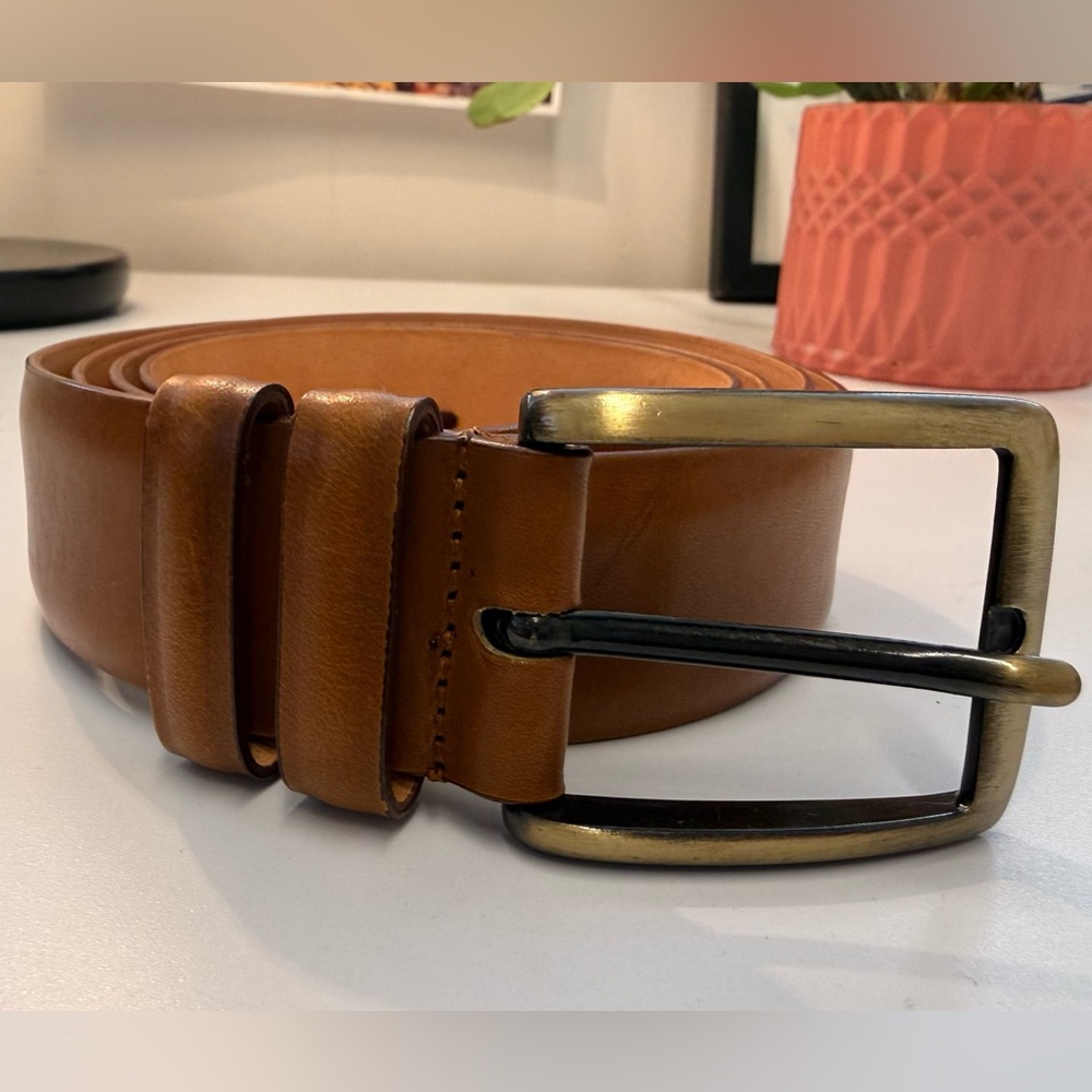 Paul Fredrick Italian Leather Belt | Size 48 | Made in Italy | Genuine Leather